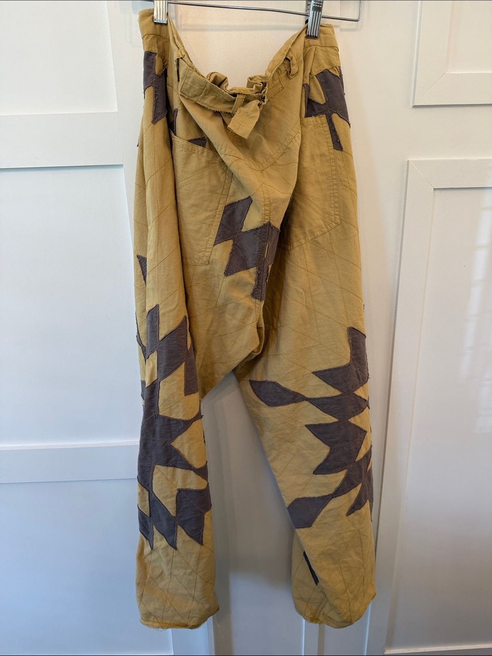 Magnolia Pearl tan soft yellow & grey patchwork pants - Picture 4 of 10